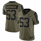 Nike Indianapolis Colts 53 Darius Leonard 2021 Olive Salute To Service Limited Jersey Dyin,baseball caps,new era cap wholesale,wholesale hats